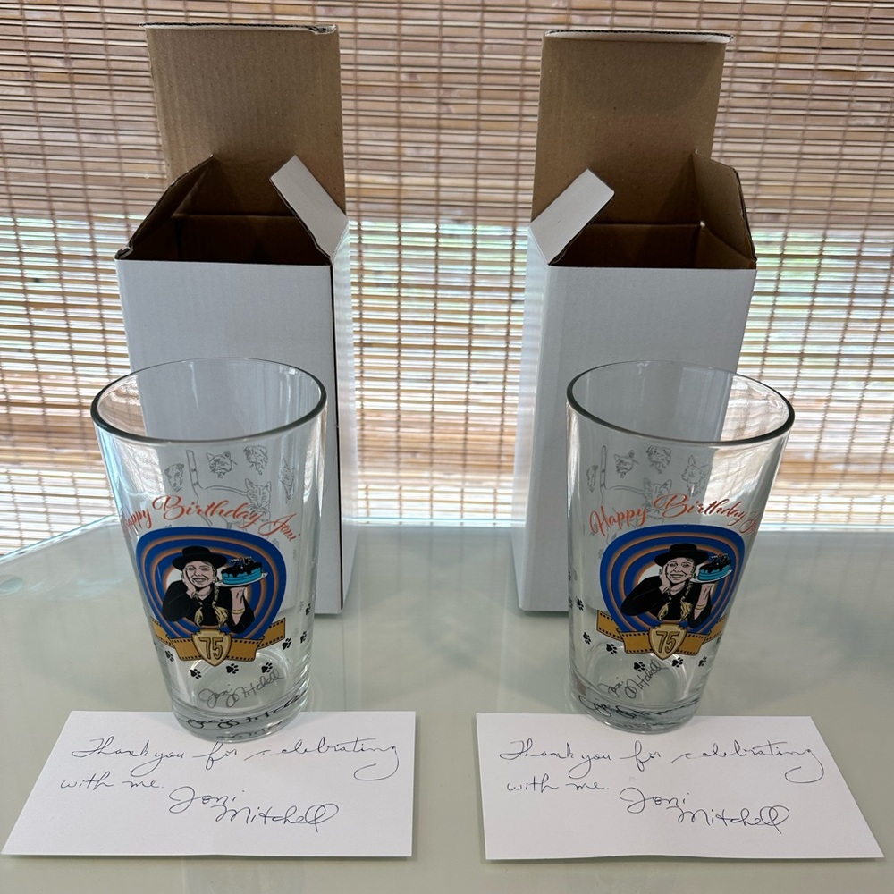 Attendee-Only Gift Joni Mitchell Rare Collectible Glassware from 75th Birthday